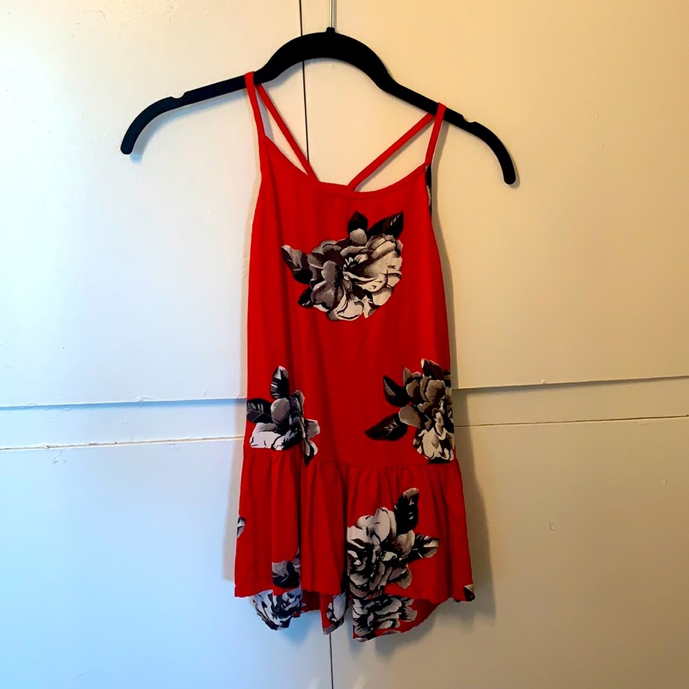 Volcom floral red baby doll top